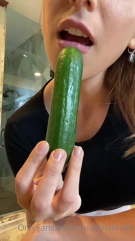 Christina Khalil - Cucumber Blowjob - ASMR Porn Video & Massage XXX | Fullthot
